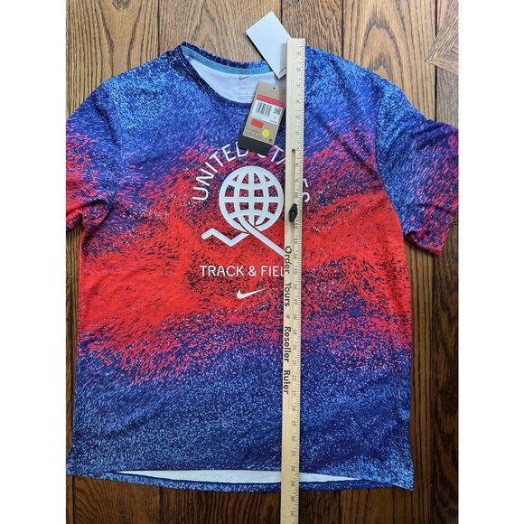 Nike Men’s Dri-FIT USA Miler Printed Running T-Shirt FJ3411-635 Size Large NWT - Picture 5 of 6